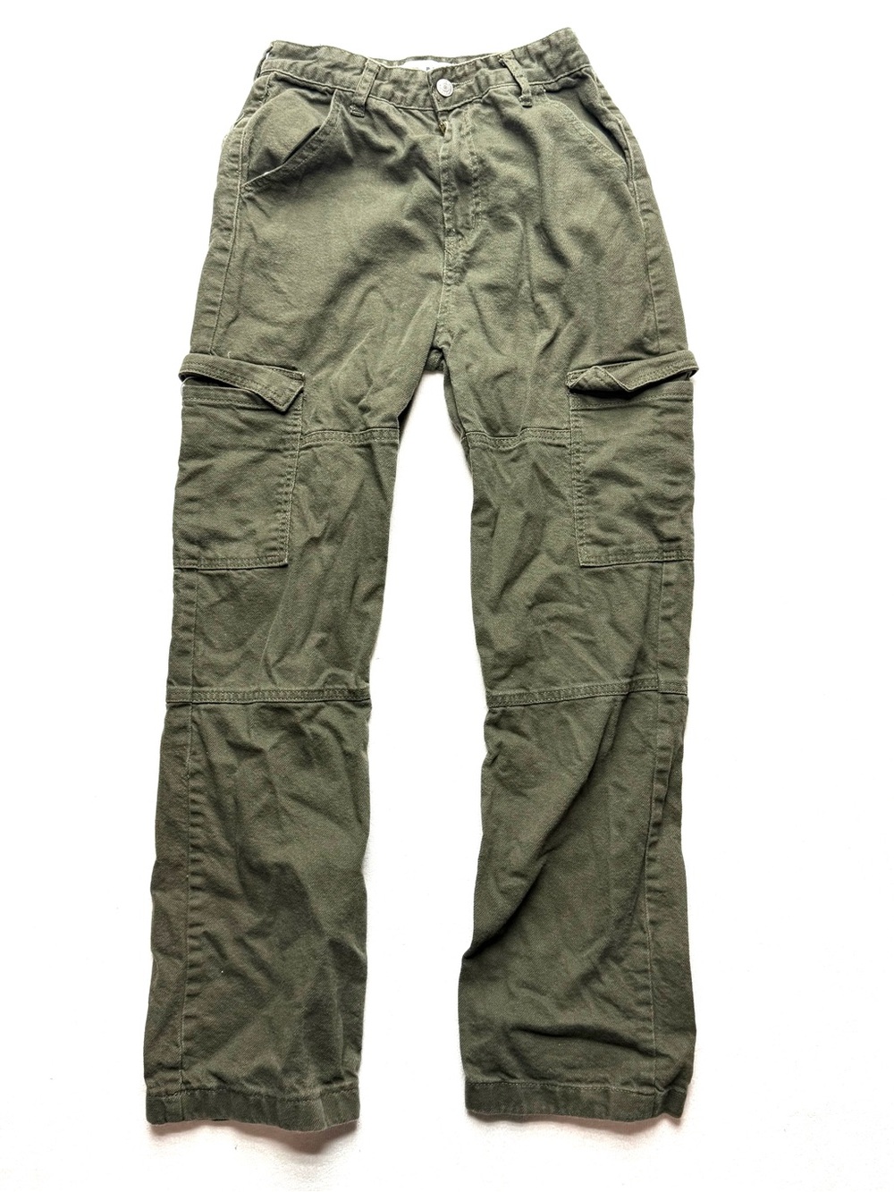 Women’s Olive Straight-Leg Cargo Pants